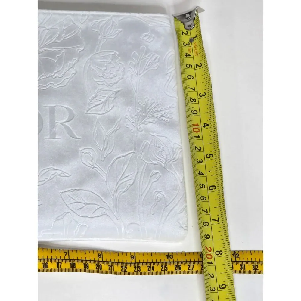 Dior Beauty White Floral Embroidered Makeup Clutch Pouch | New with Box
